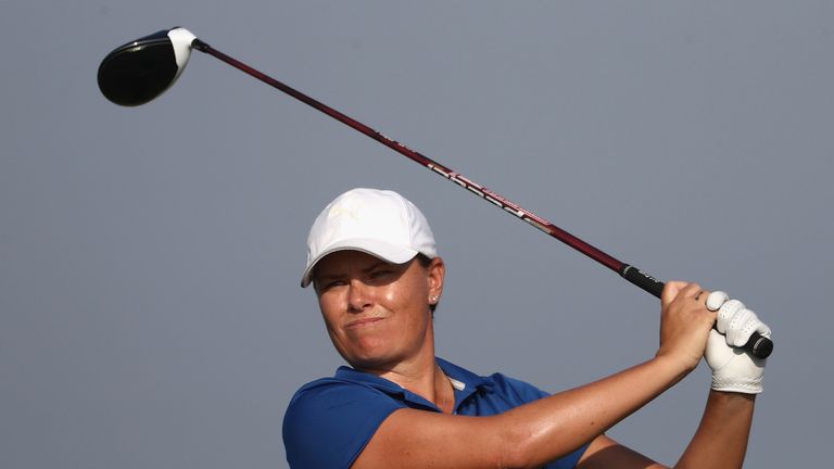 ABU DHABI, UNITED ARAB EMIRATES - NOVEMBER 02:  Lee-Anne Pace of South Africa in action during Day Two of the Fatima Bint Mubarak Ladies Open at Saadiyat B