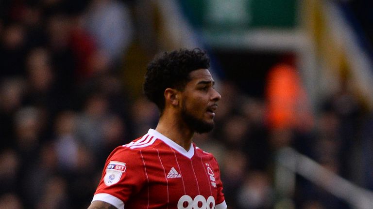 BIRMINGHAM, ENGLAND - NOVEMBER 18: Liam Bridcutt of Nottingham Forest questions the referee during the Sky Bet Championship match between Birmingham City a