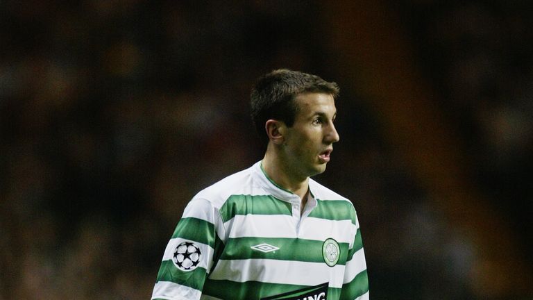 Liam Miller of Celtic in action against Anderlecht in the Champions League