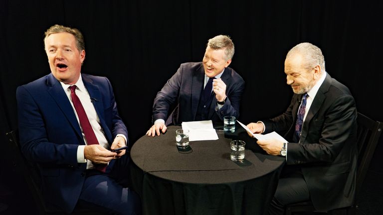 Celebrity Arsenal and Tottenham fans Piers Morgan and Lord Sugar come to blows ahead of the north London derby on a special edition of The Debate.