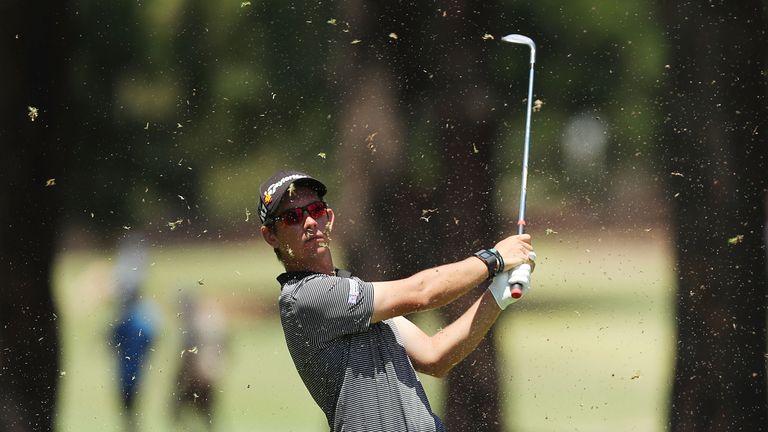 SYDNEY, AUSTRALIA - NOVEMBER 24:  Lucas Herbert of Australia plays his second shot on the 16th hole during day two of the 2017 Australian Golf Open at the 