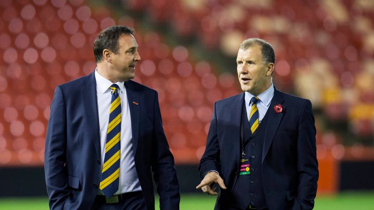 Mackay with SFA Chief Executive Stewart Regan 