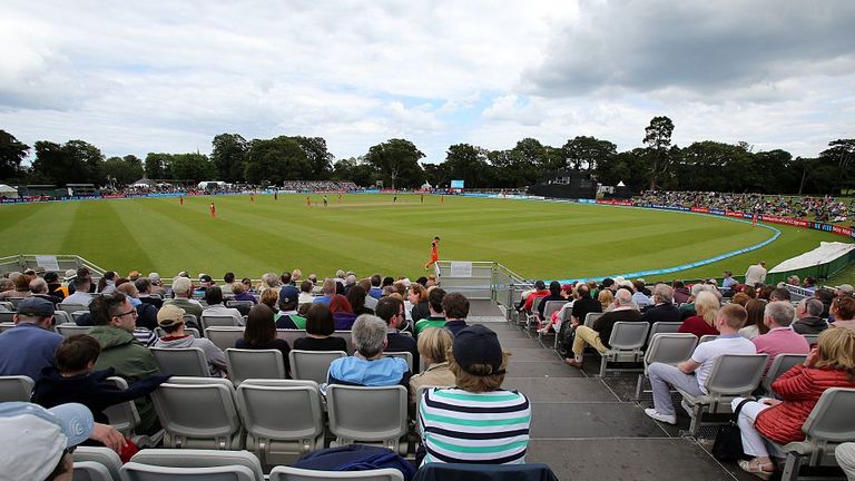 General view of play in the ICC World Twenty20 Qualifer between Ireland and the Netherlands at Malahide cricket club, north of Dublin on July 25, 2015. 