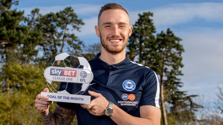 Marcus Maddison of Peterborough United wins the Sky Bet League One Goal of the Month award 
