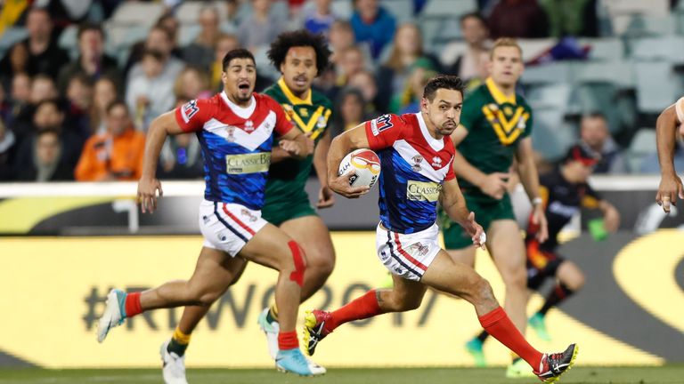 Mark Kheirallah sprinted 90m to score France's only try of the game