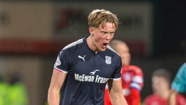 Dundee's Mark O'Hara celebrates scoring his side's first goal