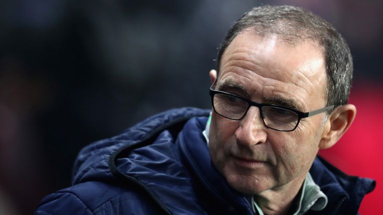 COPENHAGEN, DENMARK - NOVEMBER 11:  Martin ONeill, Manager of The Republic of Ireland looks on during the FIFA 2018 World Cup Qualifier Play-Off: First L