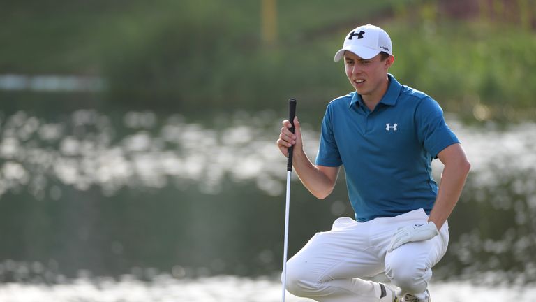 DUBAI, UNITED ARAB EMIRATES - NOVEMBER 17:  Matthew Fitzpatrick of England lines up a putt on the 17th green during the second round of the DP World Tour C