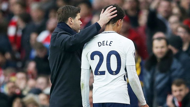 Dele Alli leaves the game in the second half
