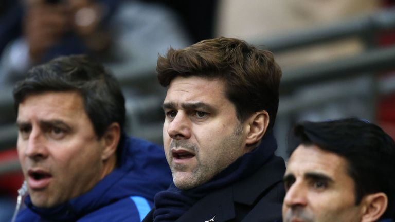 Tottenham Hotspur's Argentinian head coach Mauricio Pochettino looks on 