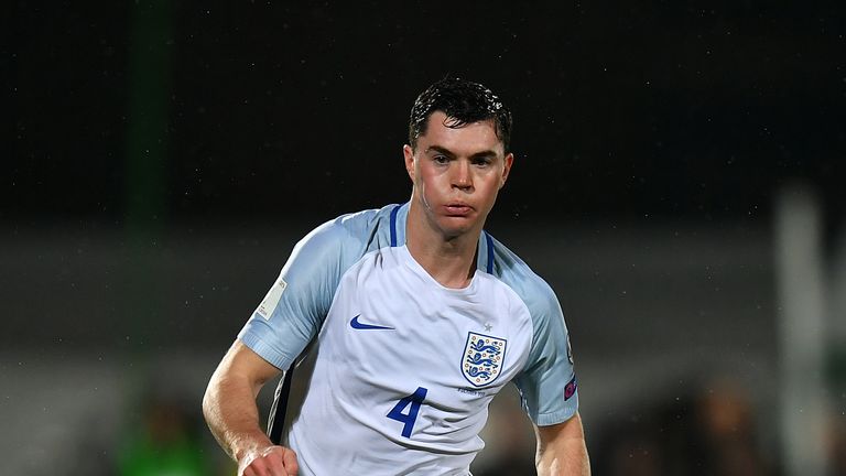 VILNIUS, LITHUANIA - OCTOBER 08:  Michael Keane of England controls the ball during the FIFA 2018 World Cup Group F Qualifier between Lithuania and England