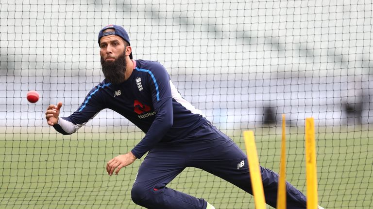 Moeen Ali trains ahead of this week's game against a Cricket Australia XI
