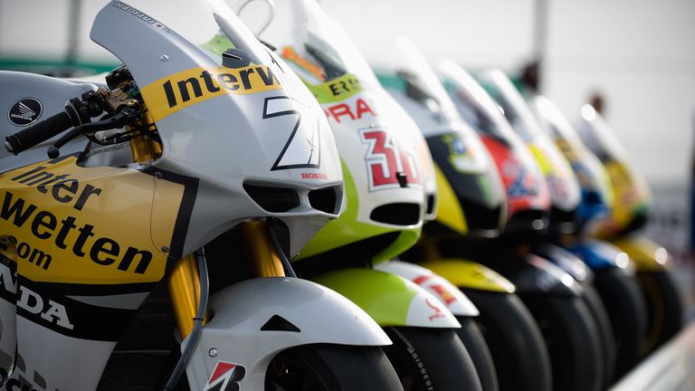 General view of a selection of MotoGP bikes (File Photo)