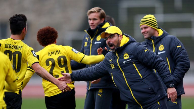 Mustafa Amini (second left) spent three seasons with David Wagner at Dortmund