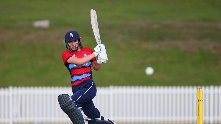 SYDNEY, AUSTRALIA - NOVEMBER 15:  Nat Sciver of England bats during the T20 match between the Governor-General's XI and England at Drummoyne Oval on Novemb