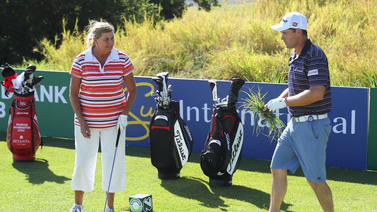 Hitting the ball from under a pile of grass was one of Padraig Harrington's top tips