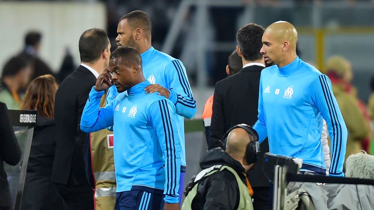 Patrice Evra was involved in a scuffle before Marseille's Europa League clash
