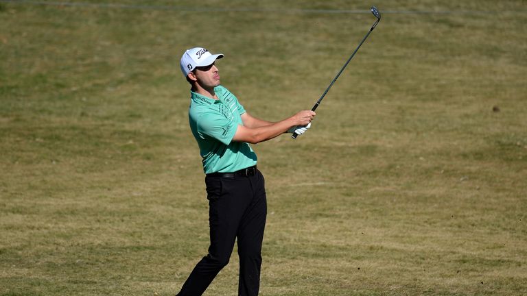 LAS VEGAS, NV - NOVEMBER 05:  Patrick Cantlay hits his approach shot on the first hole during the final round of the Shriners Hospitals For Children Open a