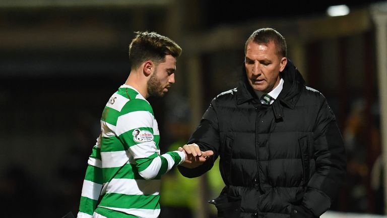 Patrick Roberts was forced off early on his return to the Celtic starting XI at Fir Park