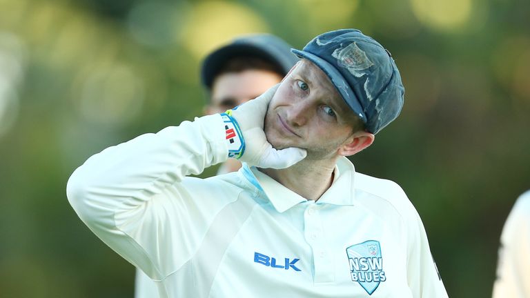 Peter Nevill of New South Wales looks on during day two of the Sheffield Shield match between Queensland and NSW