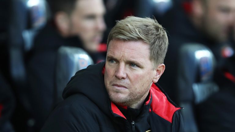 Eddie Howe during the Premier League match between Swansea City and Bournemouth
