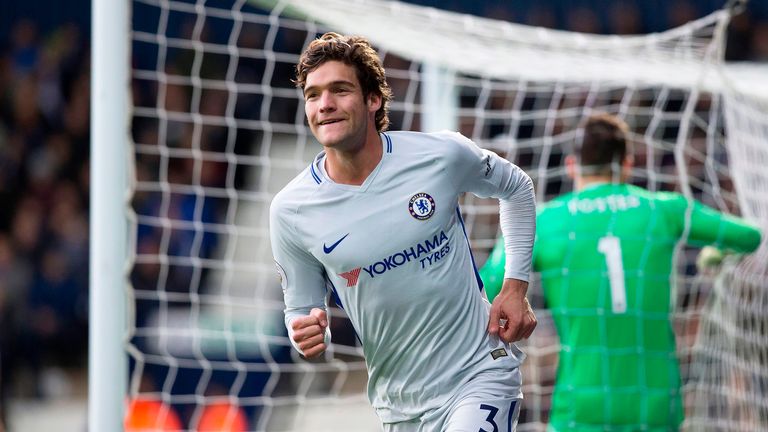Marcos Alonso scores Chelsea's third at The Hawthorns