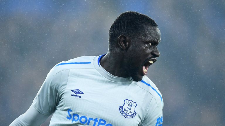 Oumar Niasse celebrates after bringing Everton level at 2-2