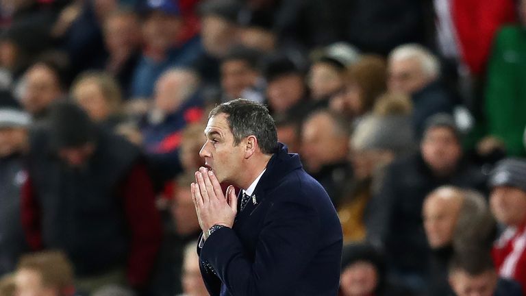 Paul Clement during the Premier League match between Swansea City and Bournemouth