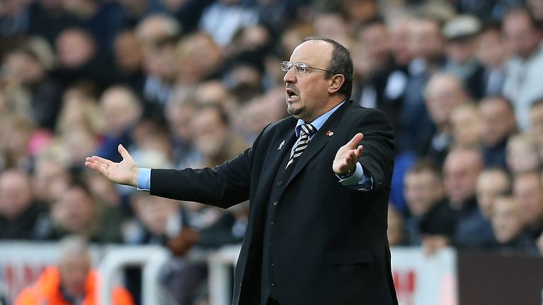 Rafa Benitez protests on the sideline during Newcastle's 1-0 defeat by Bournemouth