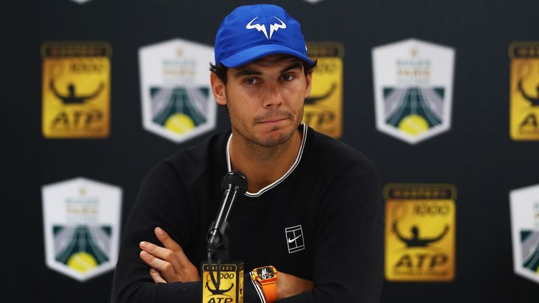 Rafael Nadal tells the press he's withdrawn from the Paris Masters due to injury.