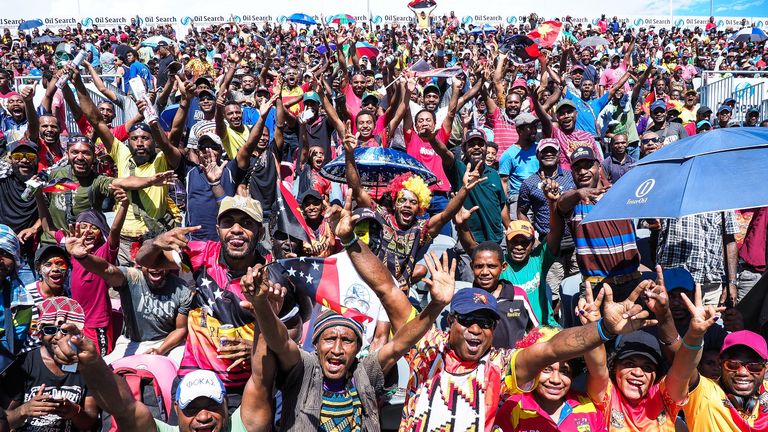 A fanatical sellout crowd of 14,800 sold out the National Stadium in Port Moresby as PNG defeated Wales 50-6