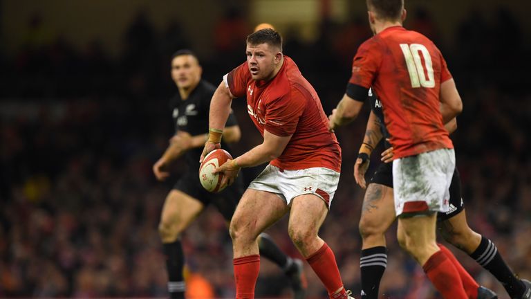 CARDIFF - NOVEMBER 25 2017:  Wales player Rob Evans in action during the International match between Wales and New Zealand at Principality Stadium