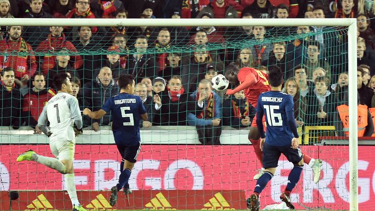 Romelu Lukaku scores the only goal of the game a Belgium beat Japan in a friendly