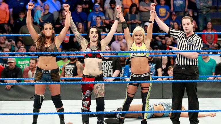 The Riott Squad collected a win in their debut match