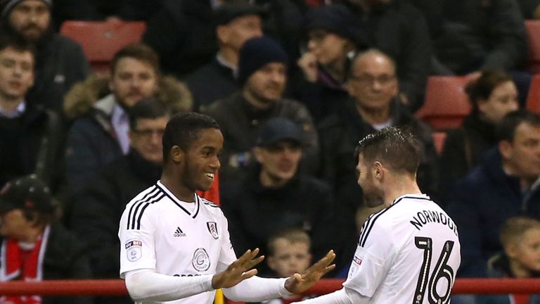Fulham's Ryan Sessegnon (left) celebrates after putting the Cottagers 3-2 ahead