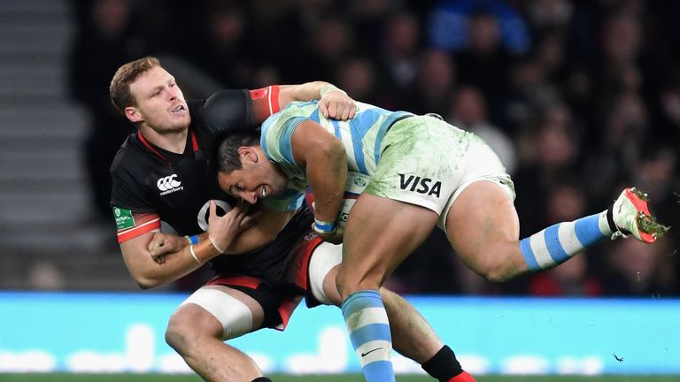 Sam Simmonds impressed as he came off the bench for his first cap for England 