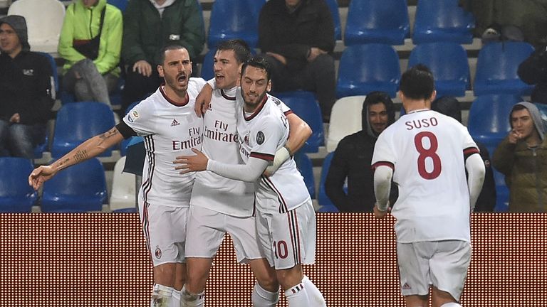AC Milan beat Sassuolo 2-0 on Sunday