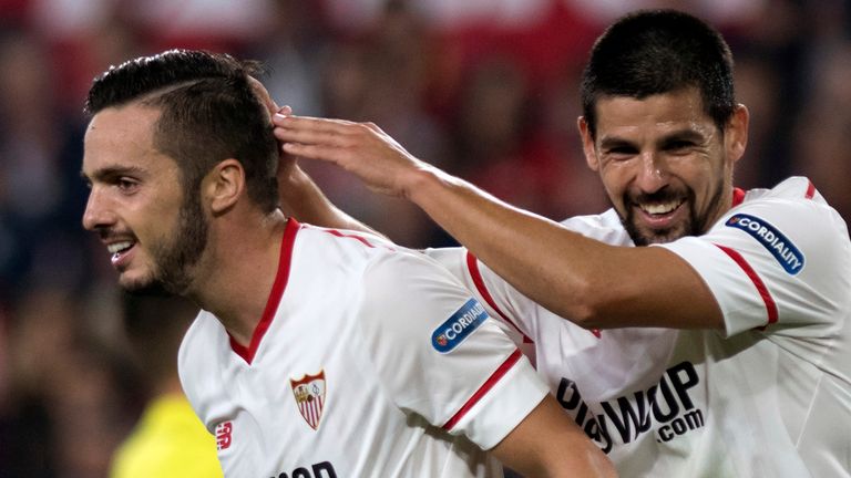 Pablo Sarabia (left) and Nolito combined for Sevilla's winner