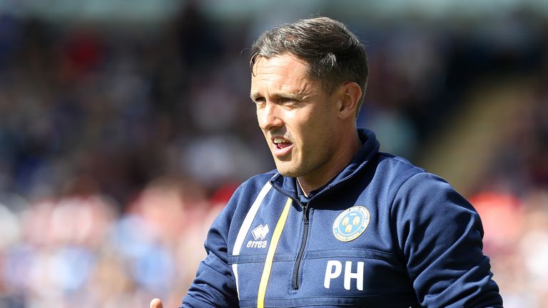 SHREWSBURY, ENGLAND - AUGUST 05:  Shrewsbury Town manager Paul Hurst looks on during the Sky Bet League One match between Shrewsbury Town and Northampton T