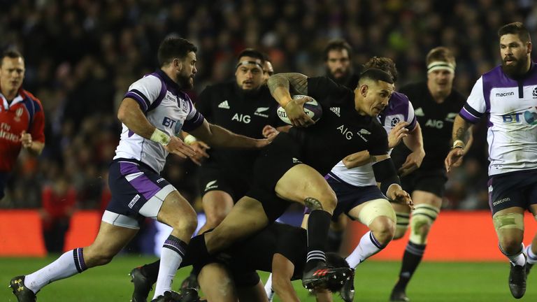 The All Blacks survived a late scare to beat Scotland 22-17 