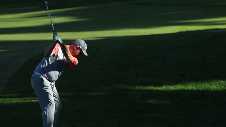 ANTALYA, TURKEY - NOVEMBER 03:  Stephen Gallacher of Scotland hits his second shot on the 11th hole during the second round of the Turkish Airlines Open at