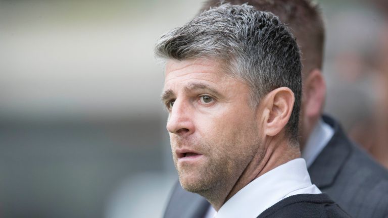 MOTHERWELL , SCOTLAND - JULY 22: Motherwell Manager Stephen Robinson looks on during the Betfred League Cup Scottish League Cup Group Stage match between M