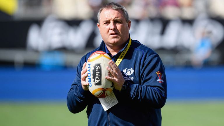 CHRISTCHURCH, NEW ZEALAND - NOVEMBER 04:  Scotland coach Steve McCormack prior to 2017 Rugby League World Cup match between the New Zealand and Scotland