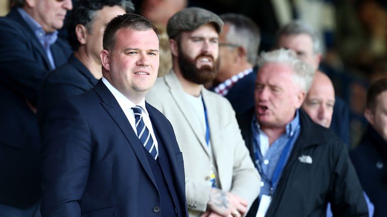 BURY, ENGLAND - APRIL 22:  Bury chairman Stewart Day looks on prior to the Sky Bet League One match between Bury and Northampton Town at Gigg Lane on April