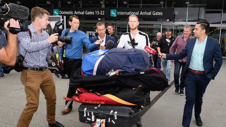 Ben Stokes arrived at Christchurch airport in New Zealand on Wednesday