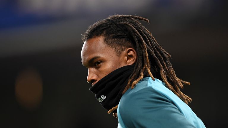 LONDON, ENGLAND - NOVEMBER 29:  Renato Sanches of Swansea City looks on during his warm up prior to the Premier League match between Chelsea and Swansea Ci