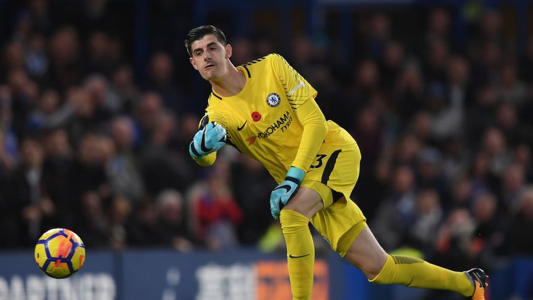 Thibaut Courtois kept a clean sheet in the win against Manchester United