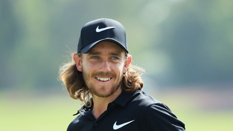 DUBAI, UNITED ARAB EMIRATES - NOVEMBER 14:  Tommy Fleetwood of England smiles during the Pro-Am prior to the DP World Tour Championship at Jumeirah Golf Es