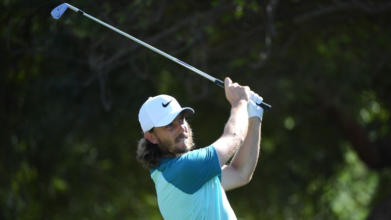 DUBAI, UNITED ARAB EMIRATES - NOVEMBER 19:  Tommy Fleetwood of England tees off on the 4th hole during the final round of the DP World Tour Championship at