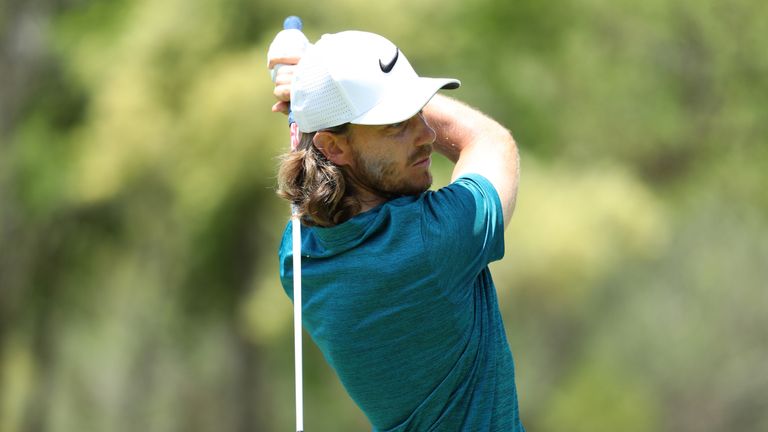 SUN CITY, SOUTH AFRICA - NOVEMBER 12:  Tommy Fleetwood of England tees off on the 8th hole during the final round of the Nedbank Golf Challenge at Gary Pla